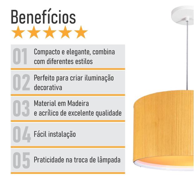 Imagem de Lustre Pendente Em Madeira - Wood 33