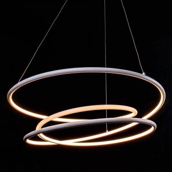 Imagem de Lustre Pendente Espiral Branco Led 88w 3m Pe Direito Duplo St1989