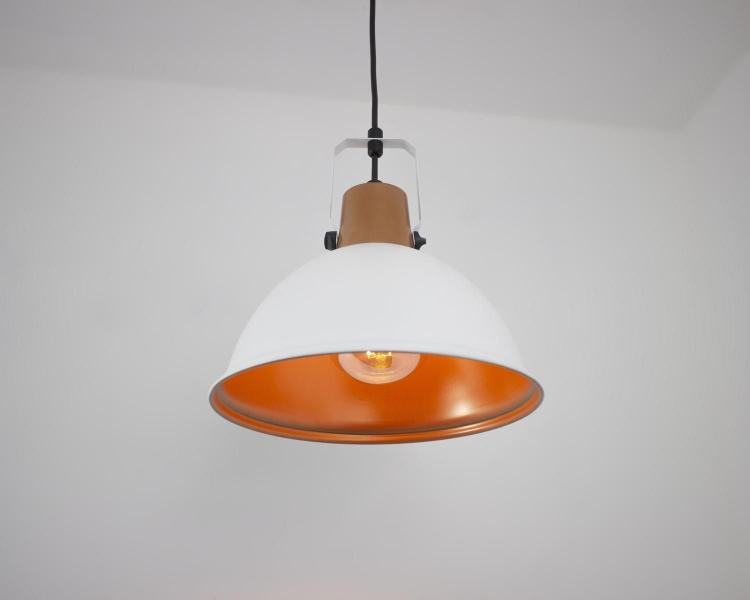 Imagem de Lustre Pendente Factory P Industrial Branco Cobre Taschibra