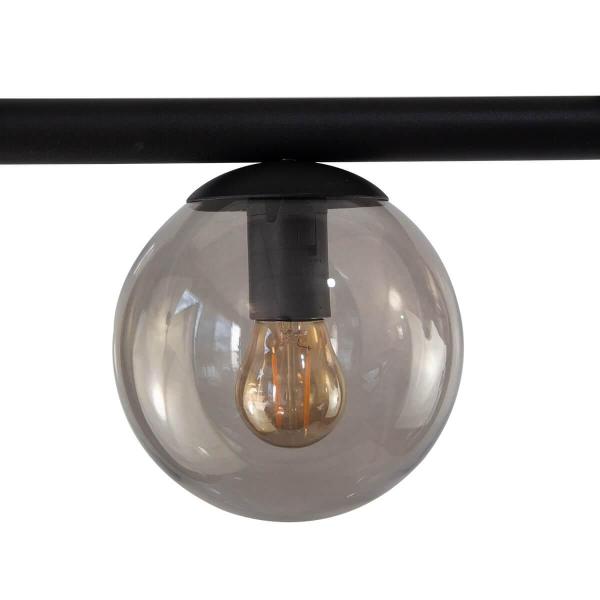 Imagem de Lustre Pendente Figo Preto 1,5M - 9 Globos De Vidro Fume