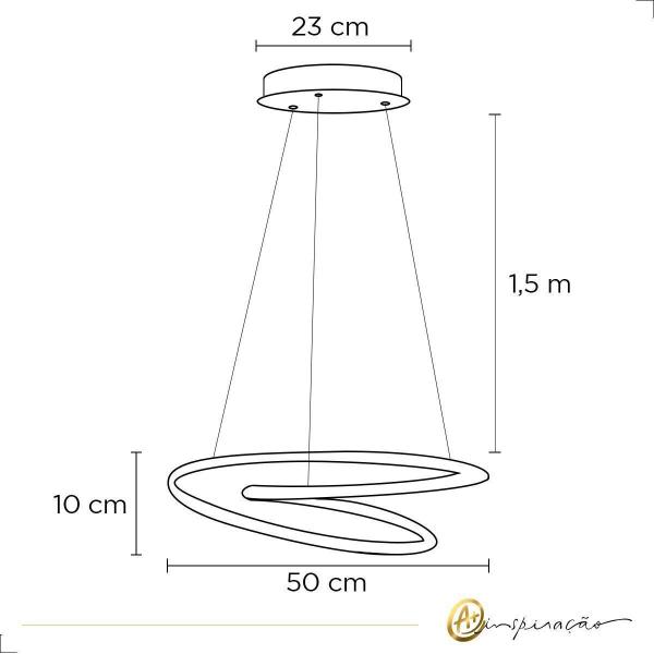 Imagem de Lustre Pendente Filetto Led 3000K Moderno Aliança Luz Direta