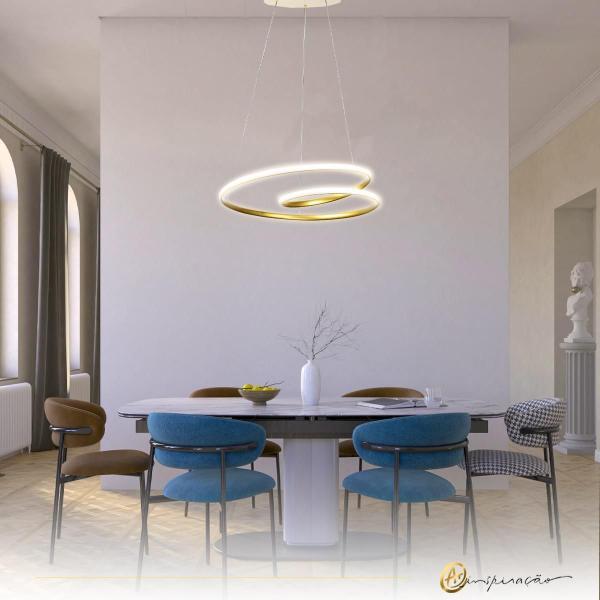 Imagem de Lustre Pendente Filetto Led 3000K Moderno Aliança Luz Direta