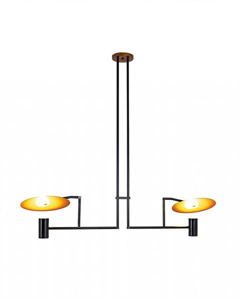 Imagem de Lustre Pendente Industrial Luz Indireta Articulável Preto Cobre 629