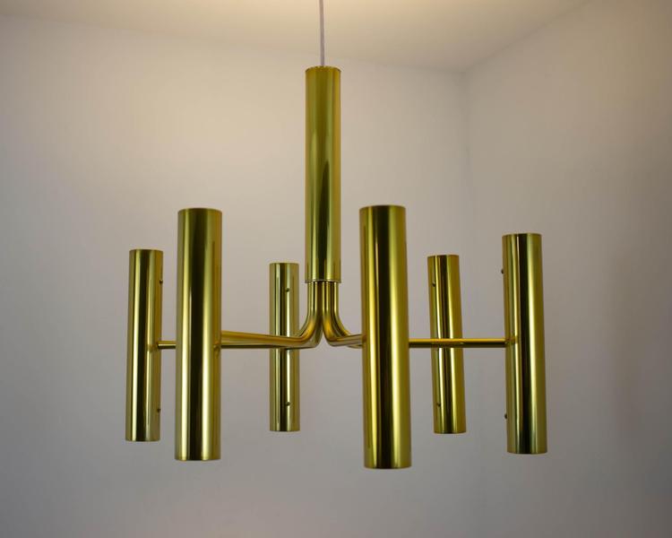 Imagem de Lustre Pendente Industrial Tubo Tubular 60cm Dourado 102