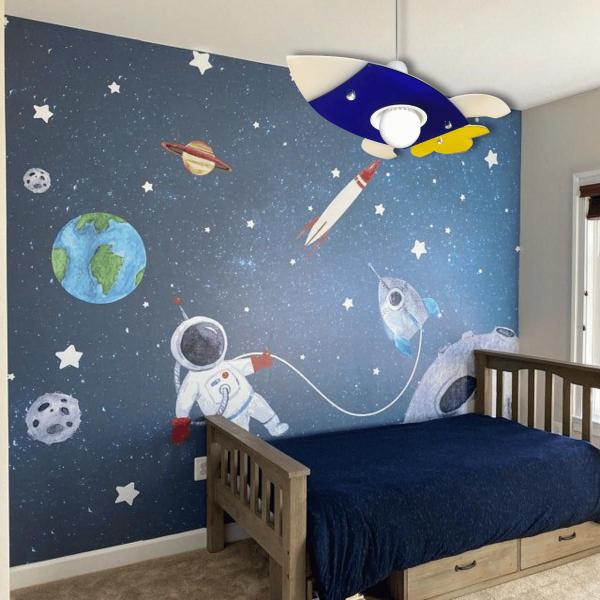 Imagem de Lustre Pendente Infantil Foguete - Quarto Menino Criança Kid