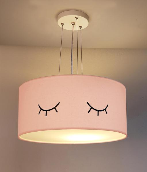 Imagem de Lustre Pendente Infantil Olhinho Cúpula Lilás 30X15 2E27