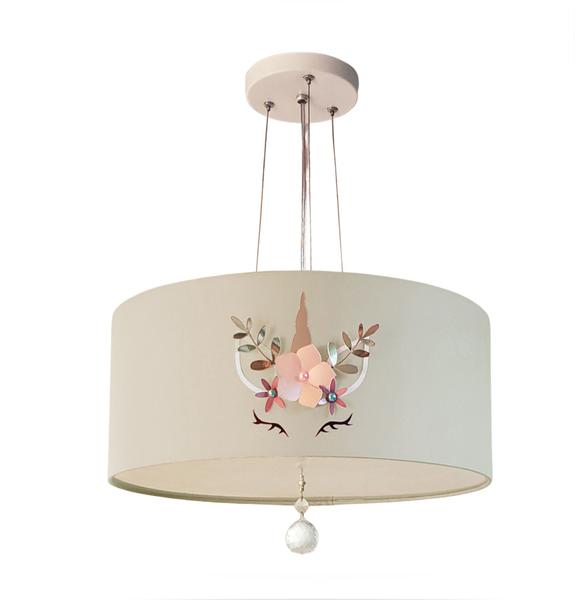 Lustre Pendente Infantil Unicórnio Cúpula Cinza 30x15 2E27 - Tom Luz Imagem de Lustre Pendente Infantil Unicórnio Cúpula Cinza 30x15 2E27