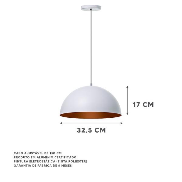 Imagem de Lustre Pendente Interno Balcão Jantar Meia Lua 30 Cm