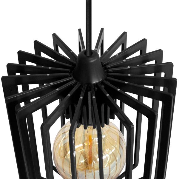 Imagem de Lustre Pendente Ivy Cilindro Canopla Redonda Preto