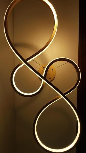 Imagem de Lustre pendente led 40w dourado moderno 4000k