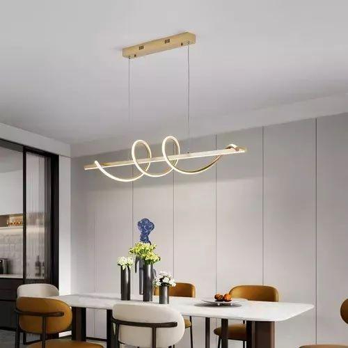 Imagem de Lustre Pendente Led 45W 3 em 1 Moderno Sala Quarto Dourado 110V/220V