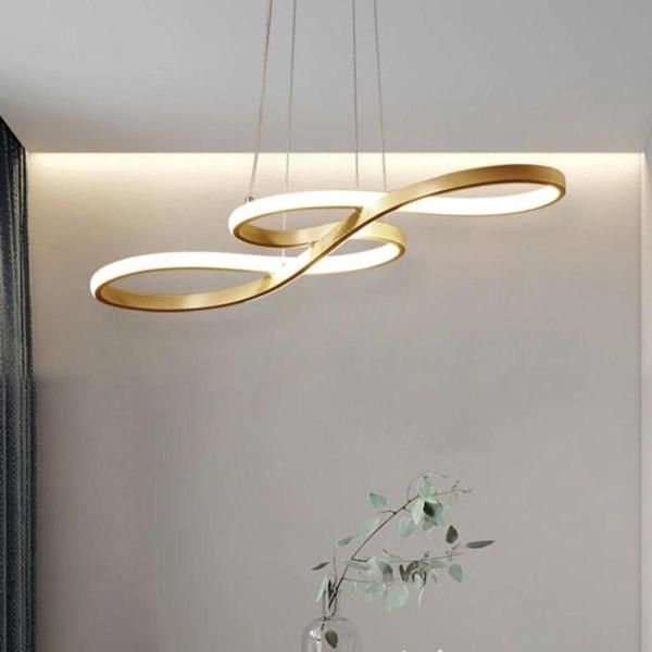 Imagem de Lustre Pendente Led Smd 40w Design Moderno Dourado Luz 3em1