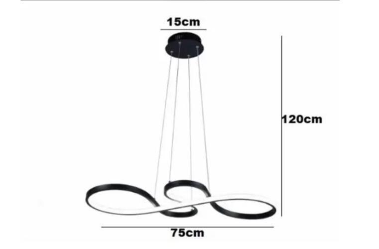 Lustre Pendente Led Smd 40W Design Moderno Preto Luz 3Em1 - Nitrolux Imagem de Lustre Pendente Led Smd 40W Design Moderno Preto Luz 3Em1