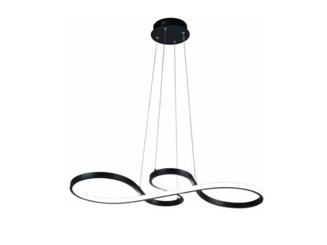 Lustre Pendente Led Smd 40W Design Moderno Preto Luz 3Em1 - Nitrolux Imagem de Lustre Pendente Led Smd 40W Design Moderno Preto Luz 3Em1
