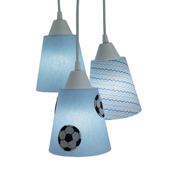 Imagem de Lustre Pendente Luminária Bebê Bola De Futebol