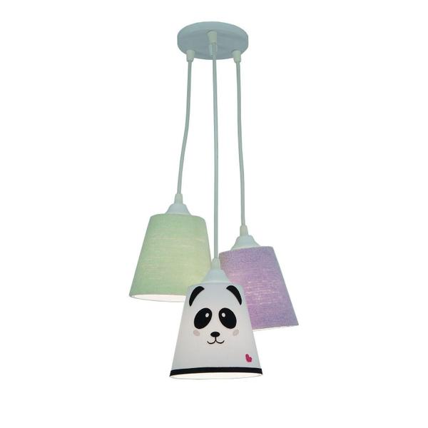 Imagem de Lustre Pendente Luminária Cacho Quarto de Bebê Panda 