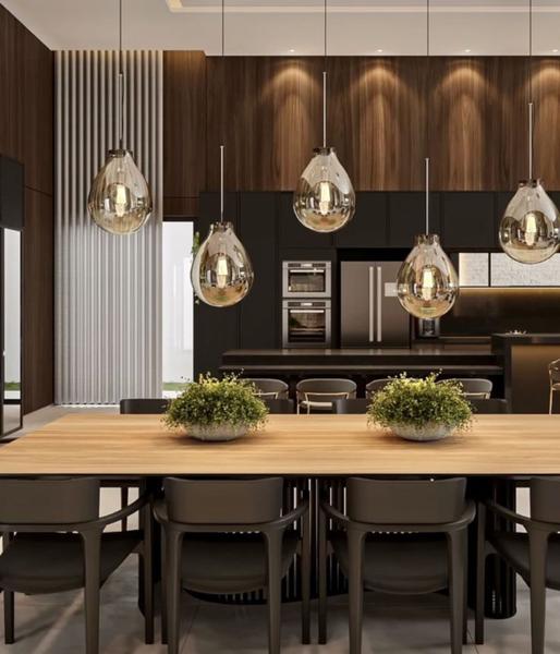 Lustre Pendente Luminária Caju Âmbar Cristal Champanhe Vidro Decoração Casa Moderna Para Sala Estar Mesa Jantar Cozinha Bivolt 110V 220V - Sindora Imagem de Lustre Pendente Luminária Caju Âmbar Cristal Champanhe Vidro Decoração Casa Moderna Para Sala Estar Mesa Jantar Cozinha Bivolt 110V 220V