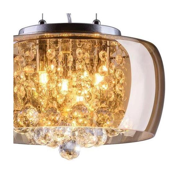 Imagem de Lustre Pendente Luminária Cristal 28cm Sala Quarto Cozinha Âmbar