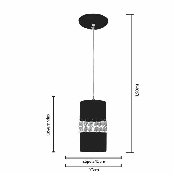 Imagem de Lustre Pendente Luminária Sala Jantar Quarto 9861 1 Lâmpada Soquete E27 Azul