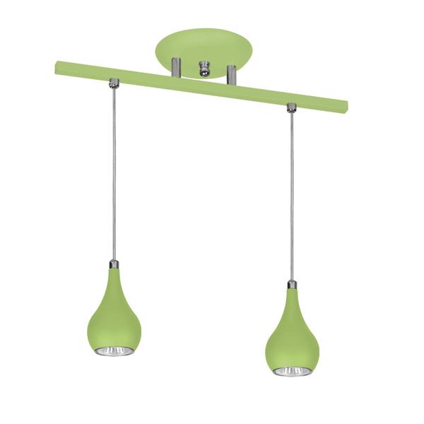 Imagem de Lustre Pendente Luminária Sala Jantar Quarto Design 5512 2 Lâmpadas Gu10 Verde