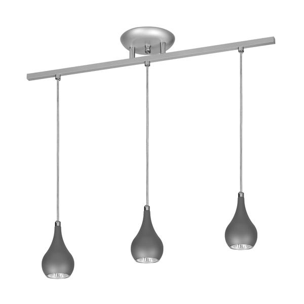 Imagem de Lustre Pendente Luminária Sala Jantar Quarto Design 5513 3 Lâmpadas Gu10 Prata