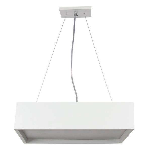 Imagem de Lustre Pendente Madeira Quadrado Branco 25Cm