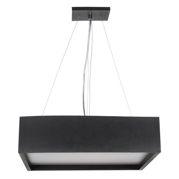 Imagem de Lustre Pendente Madeira Quadrado Preto 25Cm