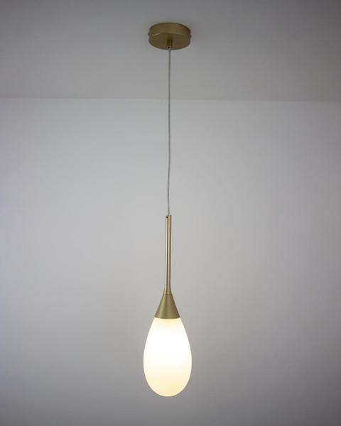 Imagem de Lustre Pendente Mayla Vidro Branco Fosco Dourado LT004WH Starlux