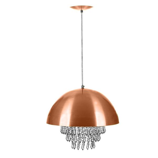 Imagem de Lustre Pendente Meia Lua 40cm New Cobre Com Cristais Acr.