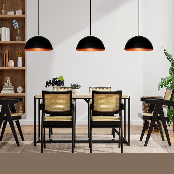 Imagem de Lustre pendente meia lua spot Orby 40 cm preto/cobre