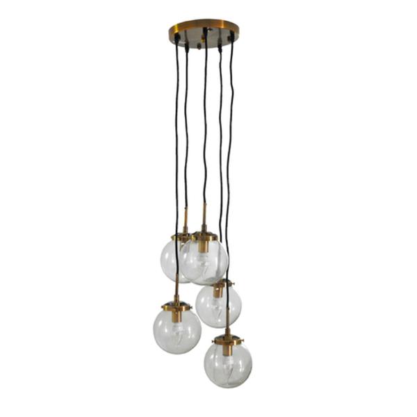 Imagem de Lustre Pendente Metal Dourado 5 Cupulas Design Moderno