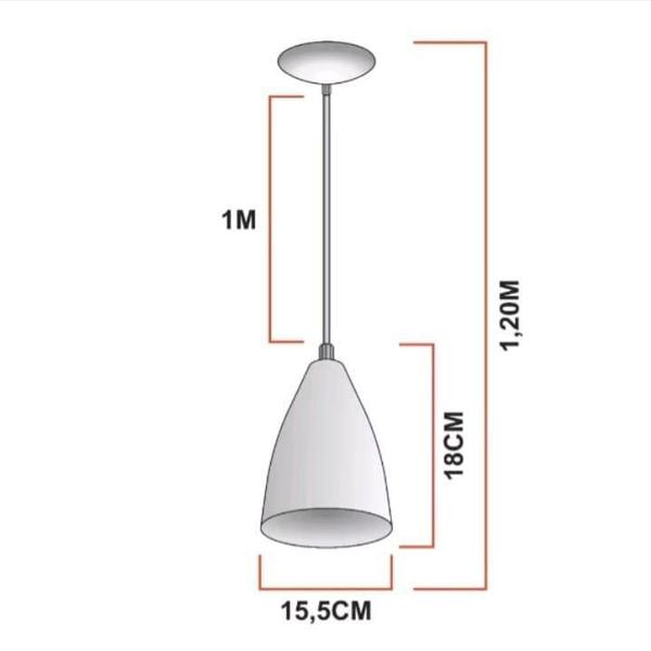 Imagem de Lustre Pendente Modelo Vegas Luxo Branco Com Vermelho