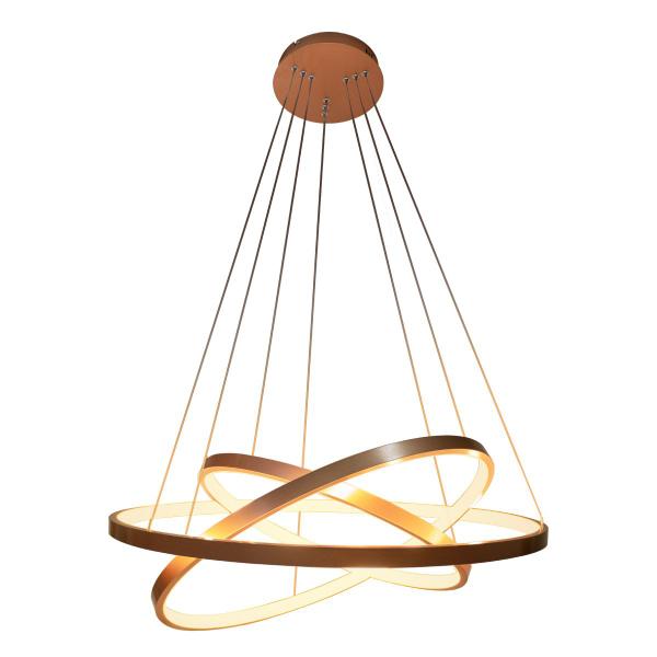 Imagem de Lustre Pendente Moderno 60cm Anéis Led 89w 3 Arco Cobre St517