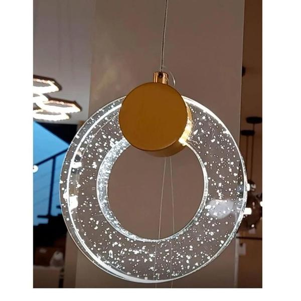 Imagem de lustre pendente moderno dourado Oggi led moderna bella OC014