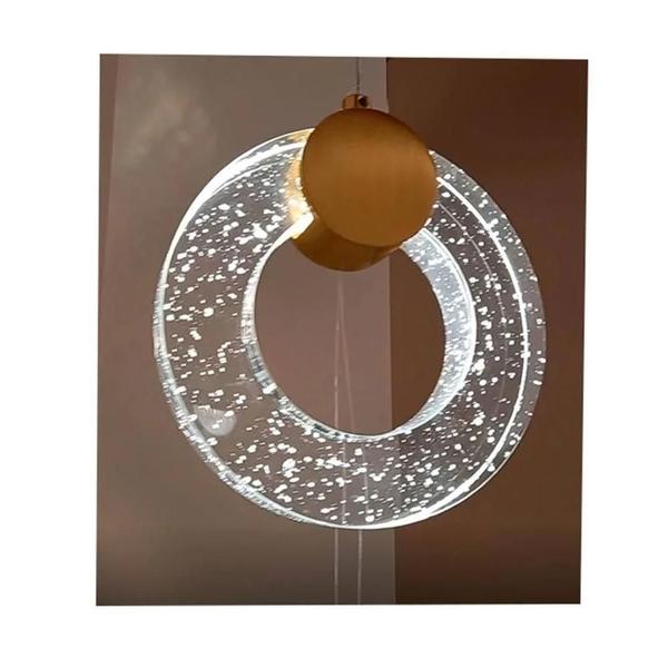 Imagem de lustre pendente moderno dourado Oggi led moderna bella OC014