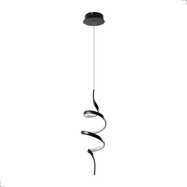 Imagem de Lustre Pendente Moderno Led Luz Quente 3000K Preto Worm 18W