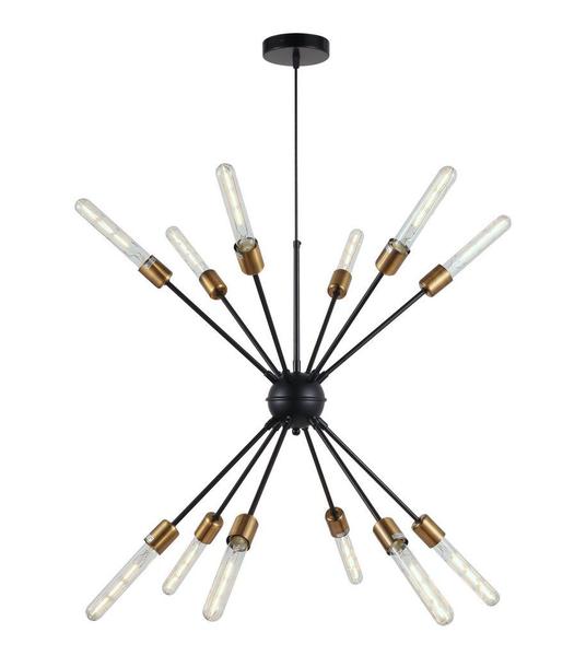 Imagem de Lustre Pendente Moderno Sputnik Retrô Preto INL71