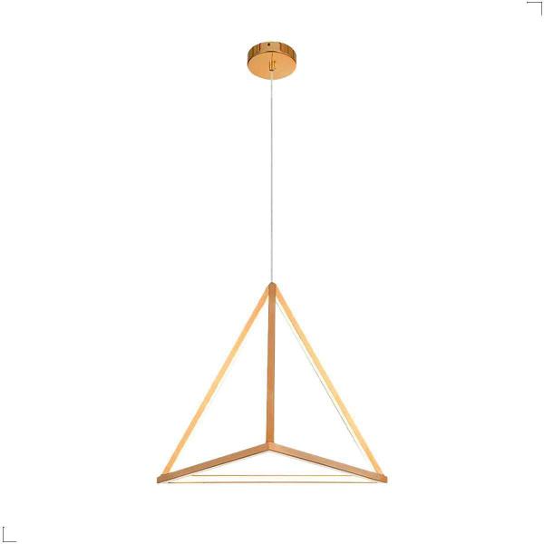 Imagem de Lustre Pendente Moderno Triangular Led 3200K Cabo 2M Dourado