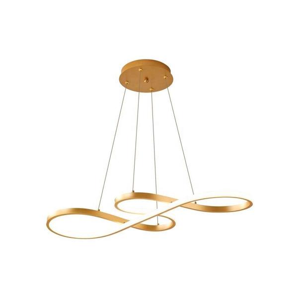 Imagem de Lustre Pendente Musical 3 Em 1 Curvas Led Dourado Luxo