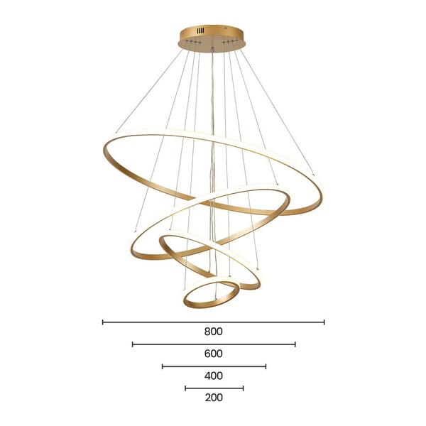 Imagem de Lustre Pendente Nitrolux LP-404A Dourado Led Bivolt