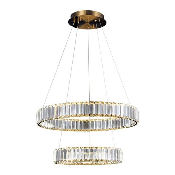 Imagem de Lustre Pendente Nitrolux LTP-019 2 Aros Dourado Led Bivolt