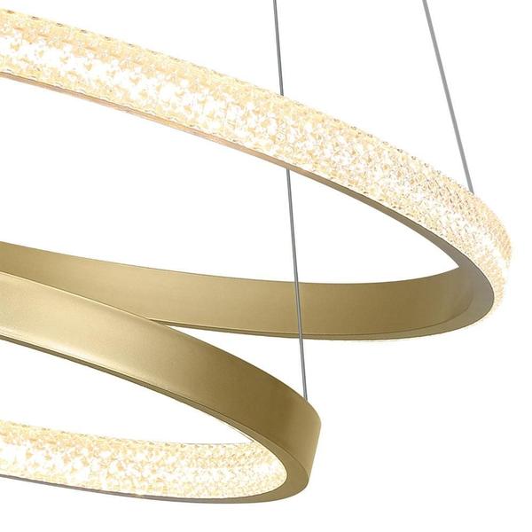 Imagem de Lustre Pendente Nordecor Bean 2458 2 Módulos 67W Led Dourado Fosco Bivolt