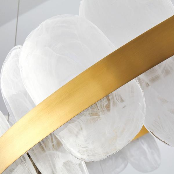 Imagem de Lustre Pendente Nordecor Bloe 2777 65cm Dourado Fosco Led Bivolt