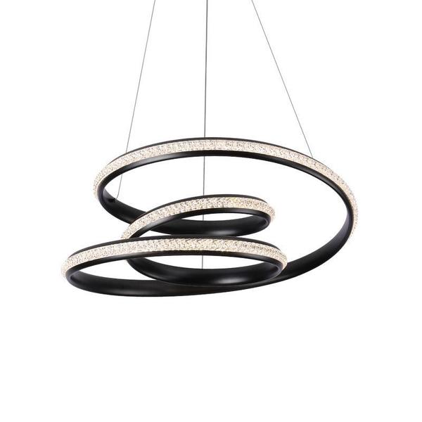 Imagem de Lustre Pendente Nordecor Kile Cristal 2342 Preto Led Bivolt