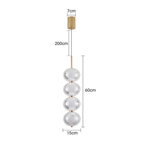 Imagem de Lustre Pendente Nordecor Luse 2796 Ouro Champagne Led Bivolt