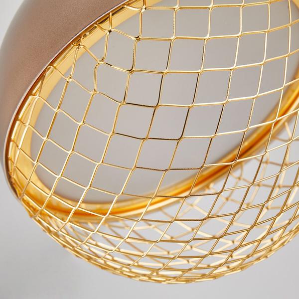 Imagem de Lustre Pendente Nordecor Rezi 2932 18cm Cobre / Dourado Brilho Led Bivolt