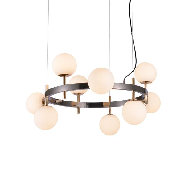 Imagem de Lustre Pendente Nordecor Romai Cin 2197 Preto Ônix / Dourado G9 Bivolt