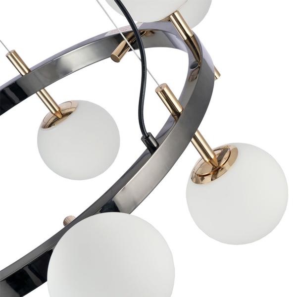 Imagem de Lustre Pendente Nordecor Romai Cin 2197 Preto Ônix / Dourado G9 Bivolt