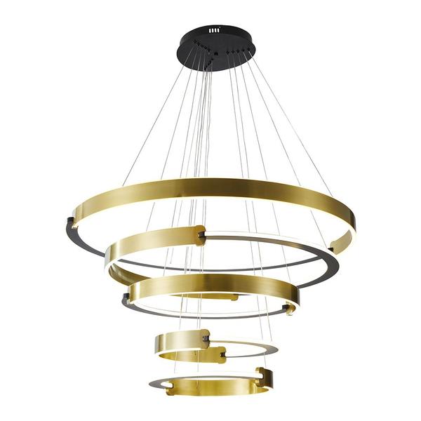 Imagem de Lustre Pendente Nordecor Uoli 2575 Preto / Ouro Fosco Led Bivolt