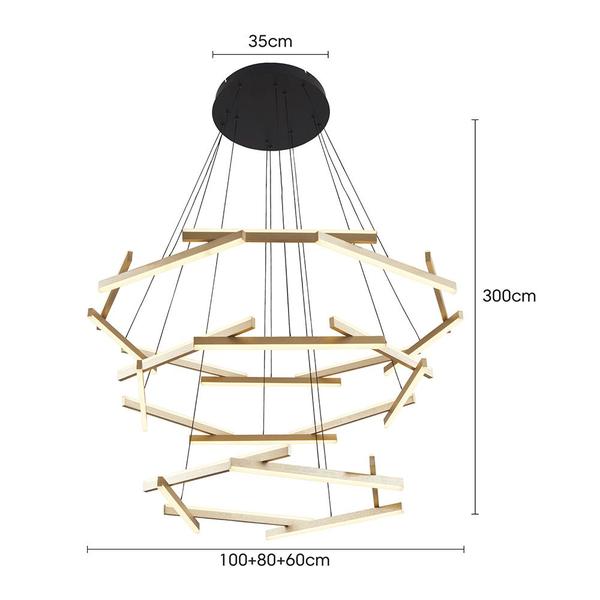 Imagem de Lustre Pendente Nordecor Wida 2785 Preto / Ouro Champagne Led Bivolt